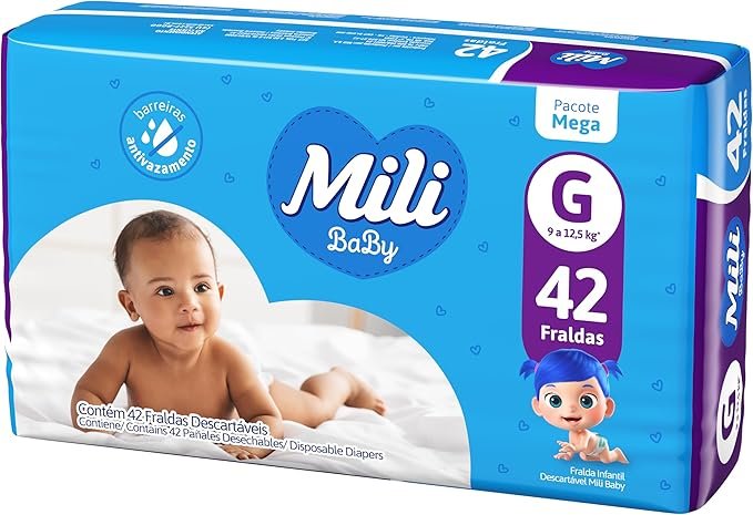 Fralda Mili Ultra Seca Mega G Com 42 Unidades