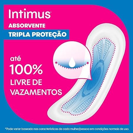 Absorvente Intimus Gel Tripla Proteção Suave Sem Abas 8 Unidades