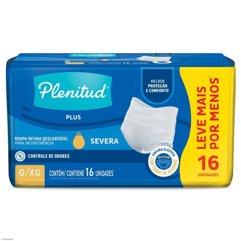 Fralda Plenitud Protect Plus G/XG Com 16 Unidades