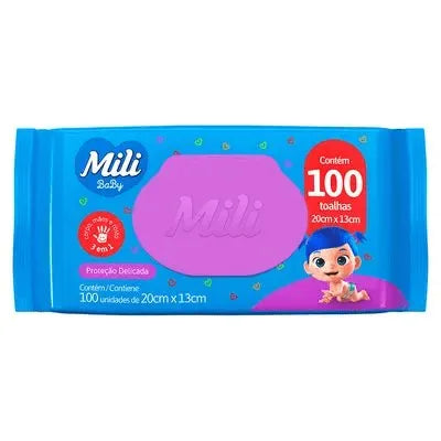Toalhinhas Umedecidas Mili Baby com 100 Unidades