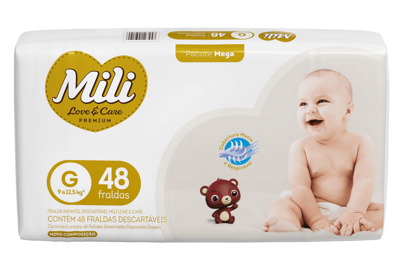 Fralda Mili Love & Care Mega G Com 48 Unidades