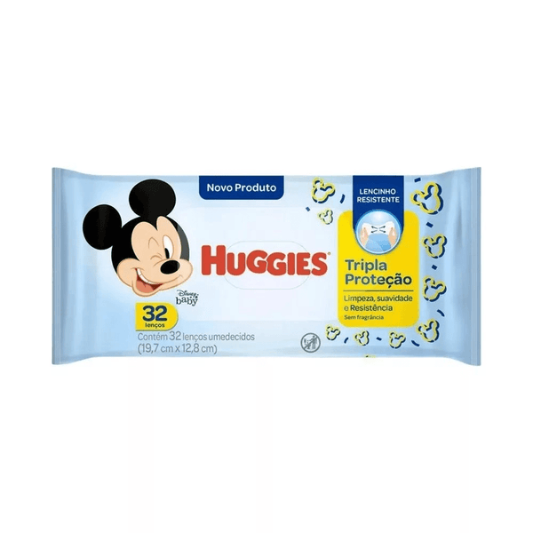 Toalha Umedecida Huggies Tripla Proteção Com 32 Unidades