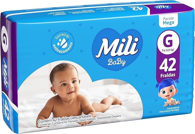 Fralda Mili Ultra Seca Mega G Com 42 Unidades