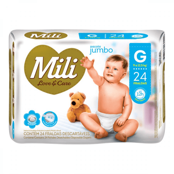 Fralda Mili Love E Care G Jumbo Com 24 Unidades