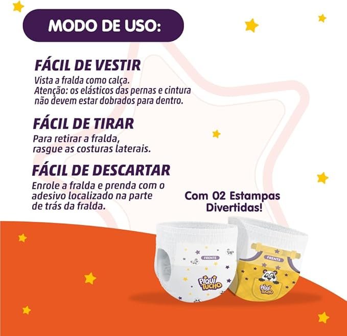 Fralda Piquitucho G Com 30 Unidades