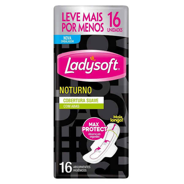 Absorvente Ladysoft Noturno Suave Com Abas 16 Unidades
