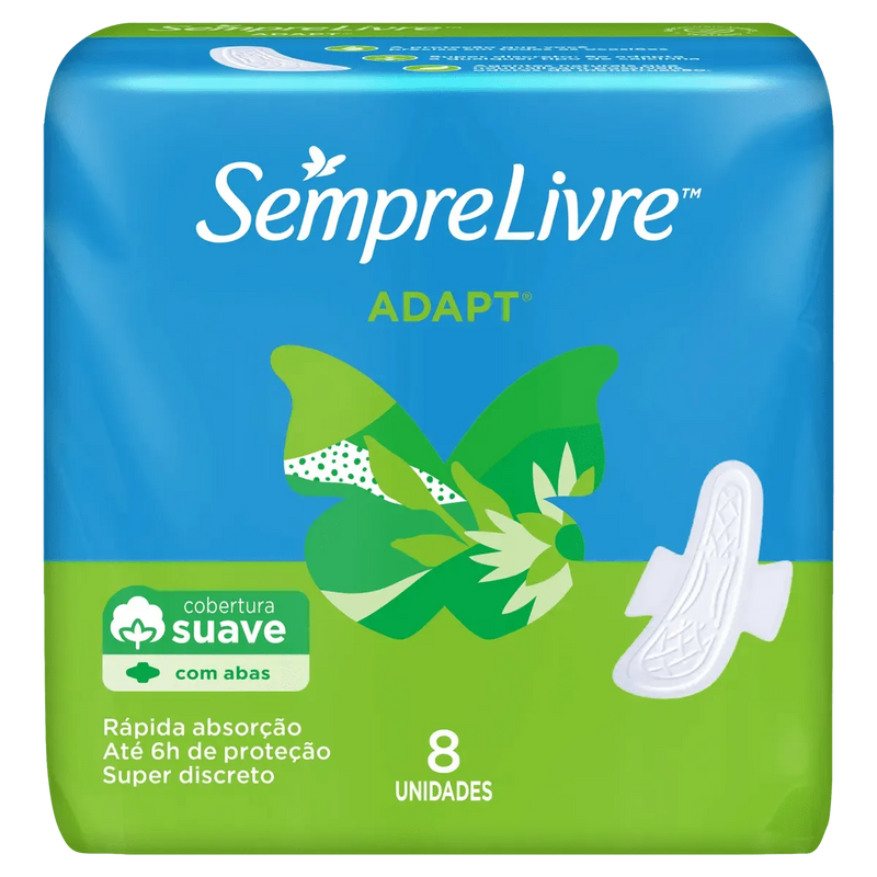 Absorvente Com Abas Suave Adapt Sempre Livre 8 Unidades