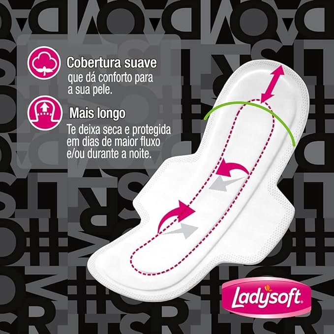 Absorvente Ladysoft Noturno Suave Com Abas 16 Unidades