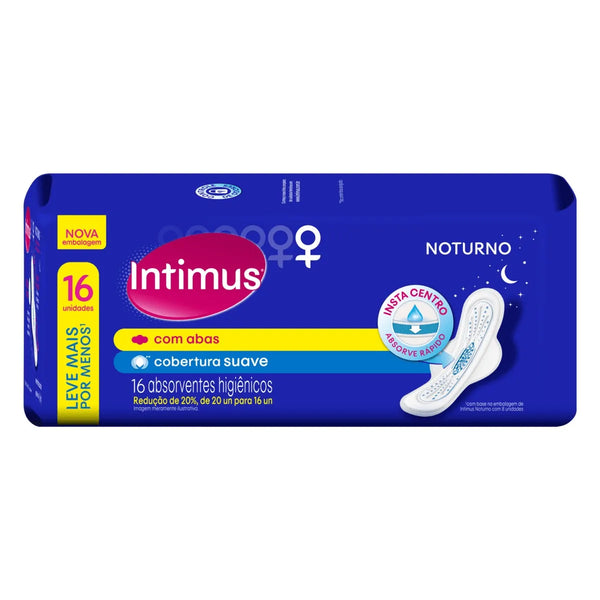 Absorvente Intimus Noturno Suave Com Abas 16 Unidades