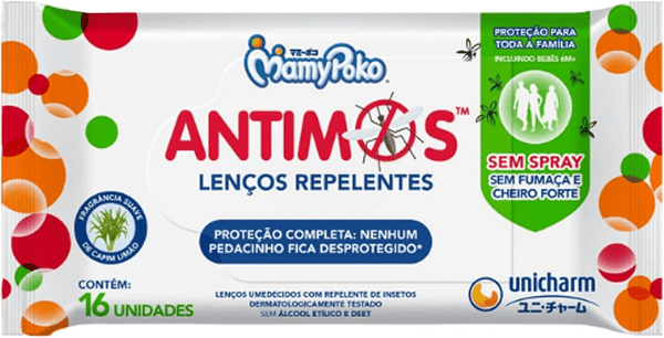 Lenços Repelentes MamyPoko  Antimos Com 16 Unidades
