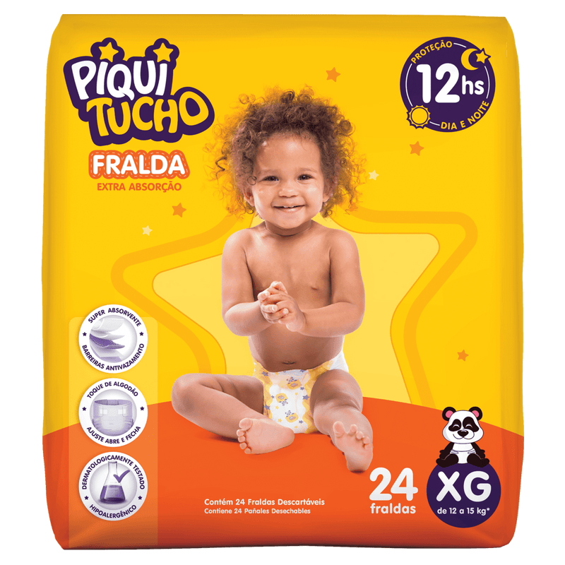 Fralda Piquitucho XG Com 24 Unidades