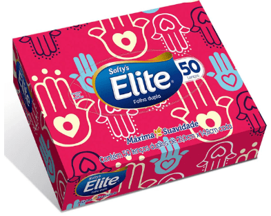 Lenço de Papel Softy's Elite Folha Dupla com 50 unidades