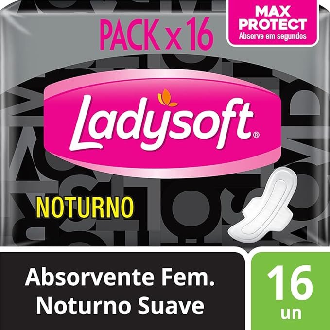 Absorvente Ladysoft Noturno Suave Com Abas 16 Unidades