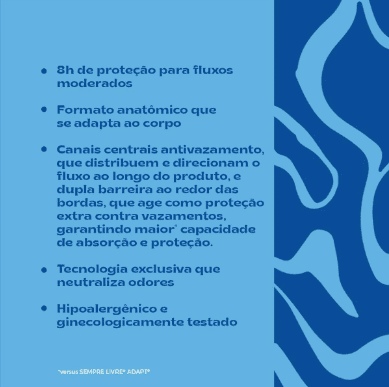Absorvente Sempre Livre Adapt Plus Cobertura Suave Com Abas 16 Unidades