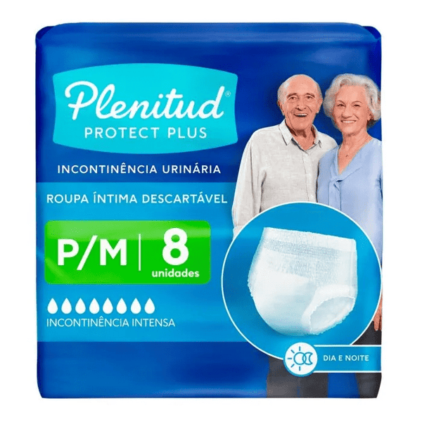 Fralda Geriátrica Plenitud Protect Plus P/M Com 8 Unidades