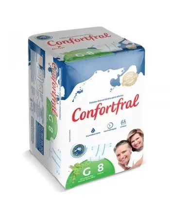 Fralda Geriátrica Unissex Confortfral Regular G Com 8 Unidades