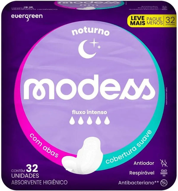 Absorvente Modess Noturno Com Abas 32 Unidades