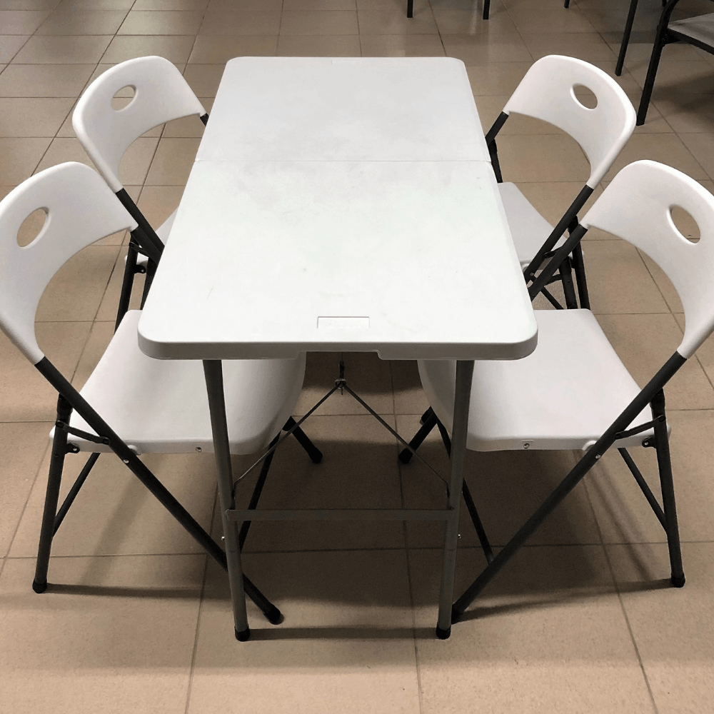 Mesa Maleta Multiuso Dobrável 1.22x0.61x0x74 - Branco