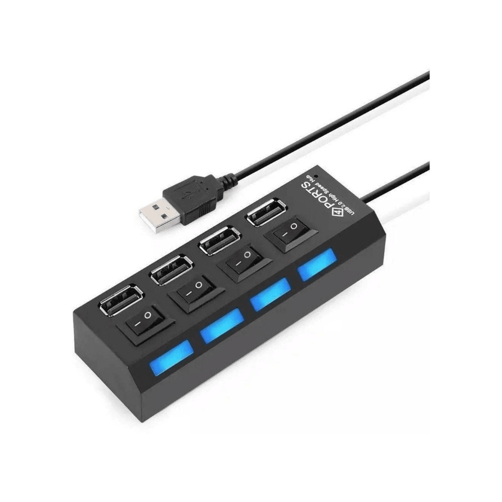 Hub USB 4 Portas Switch On/Off de Led