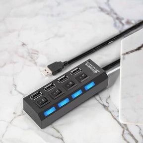 Hub USB 4 Portas Switch On/Off de Led