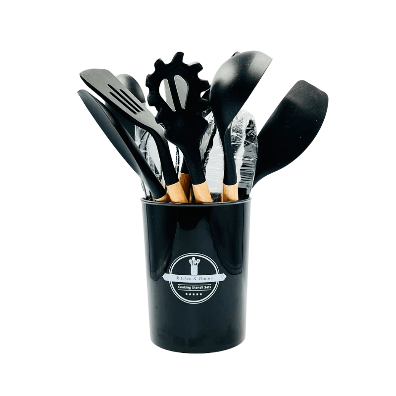 Kit utensílios de Cozinha de Silicone com 12 Peças - Cores Sortidas